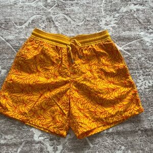Vilebrequin Yellow and Orange Patterned Swim Trunks